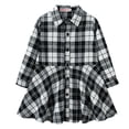 thumbnail image 1 of LYMAYTER Kids Girls Plaid Long Sleeve Dresses Spring Casual Cozy Dresses for Toddler 3-11 Years Old, 1 of 9