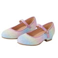 thumbnail image 1 of LYMAYTER Kids Girls Princess Dress Shoes Toddler Seven Color Heels Shoes Girls Glitter Flats Shoes, 1 of 10