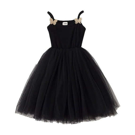 LYMAYTER Kids Girls Princess Dresses Toddler Cute Halter Peplum for 1-7 Years Baby Summer Mesh Yarn Sundress Dresses