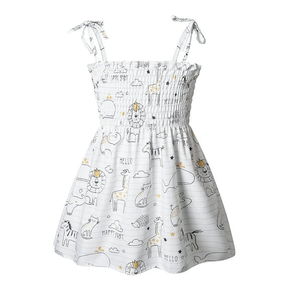 LYMAYTER Kids Girls Princess Dresses Toddler Floral Party Dress Baby Summer Beach Sundress Dresses for 1-6 Y