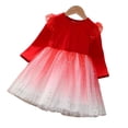thumbnail image 1 of LYMAYTER Kids Girls Princess Dresses Toddler Tulle Mesh Long Sleeve Peplum Little Girls Solid Color Party Dress for 2-12 Years, 1 of 8