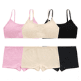 thumbnail image 1 of LYMAYTER Kids Girls Seamless Tag Free Underwear Set Comfort Fit Training Cami Bra and Regular Waist Briefs, 1 of 8