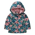 thumbnail image 1 of LYMAYTER Kids Girls Spring Fall Jacket Toddler Printed Button Outerwear Infant Hooded Cardigan Jacket for 18 Months-6 Years, 1 of 10