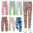 thumbnail image 1 of LYMAYTER Kids Girls Summer Floral Leggings Toddler Summer Cotton Tights Pants 3-10T, 1 of 10