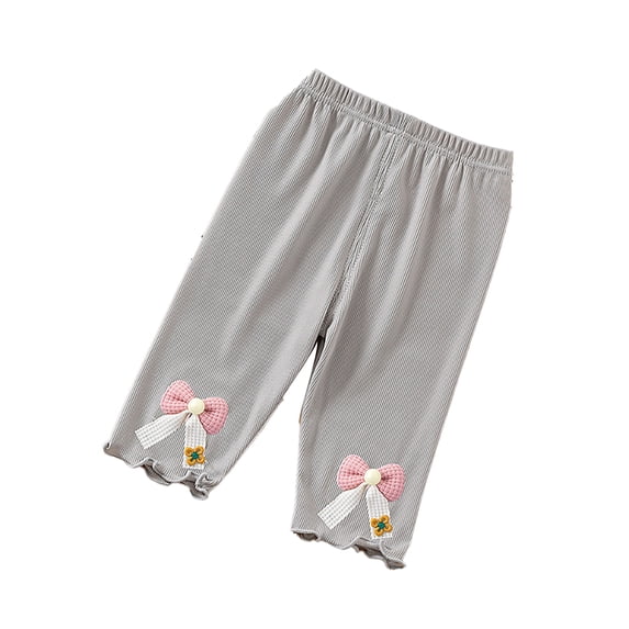 LYMAYTER Kids Girls Summer Pants Toddler Printed Leggings Trousers Baby Soft Casual Bottoms Pants