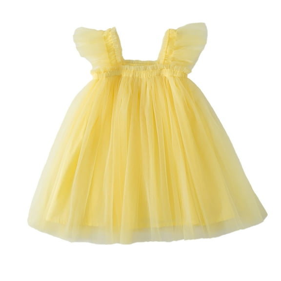 LYMAYTER Kids Girls Sweet Princess Dresses Toddler Halter Party Peplum Baby Summer Beach Sundress Dresses for 18 Months-6 Years