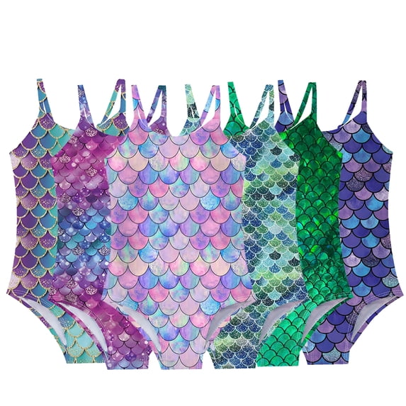 LYMAYTER Kids Girls Swimsuits Toddler One-Piece Bathing Suits Summer Beach Sport Halter Swimwear for 5-12 Years Old