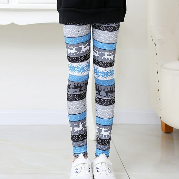 LYMAYTER Kids Girls Thin Leggings 2PCS Baby Cartoon Print Bottoms Pants Toddler Stretch Trousers for 1-10 Y