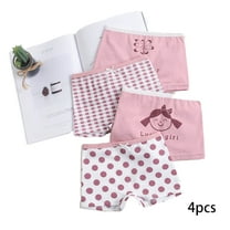 LYMAYTER Kids Girls Underwear Panties 4 Pack Toddler Printed Cotton Underpants Baby Soft Briefs Boxer for 3-12 Y