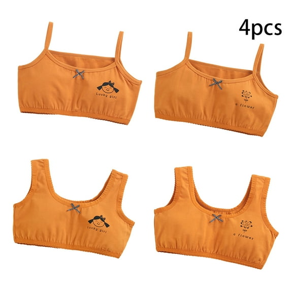 LYMAYTER Kids Girls Underwear Teenagers Comfortable Tanks Bras Toddler Summer Printed Sports Underwear for 7-12 Y