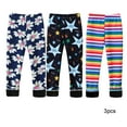 thumbnail image 1 of LYMAYTER Kids Girls Warm Leggings 3PCS Spring Fall Printing Stretch Pants Toddler Fleece Bottoms for 3-10 Years, 1 of 10