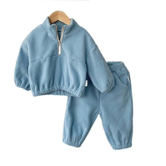 LYMAYTER Kids Infant Sweatshirt Outfit Boys Girls Fleece Sweatsuit + Pants 1 Set for 6 Months-24 Months