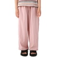 thumbnail image 1 of LYMAYTER Kids Soft Pants Girls Boys Summer Loose Wide-Leg Pants Toddler Home Casual Trousers for 2-12 T, 1 of 9
