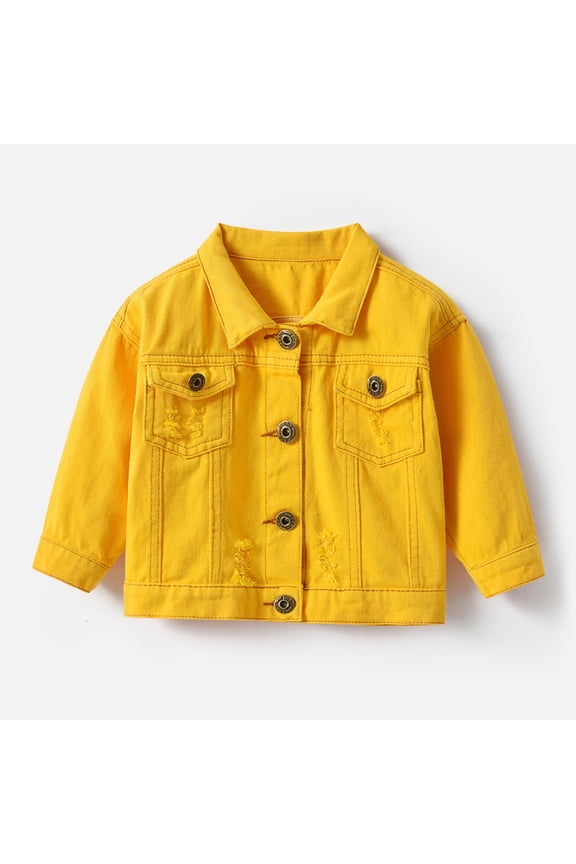 Kids Toddler Boys Denim Jacket Girls Long Sleeve Jeans Jacket Baby Casual Cowboy Outwear for 3m-6 Years