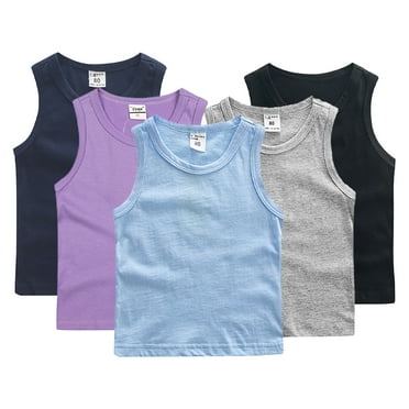 LYMAYTER Kids Toddler Boys Soft Tank T-Shirt Baby Summer Cotton Sleeveless Tees Shirt for 1-12 Years