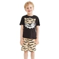thumbnail image 1 of LYMAYTER Kids Toddler Boys Sports T-Shirt Set Summer Cute Print Top+elastic Shorts Two-Piece Set Baby Pullover T-Shirt Outfit for 2-7T, 1 of 10