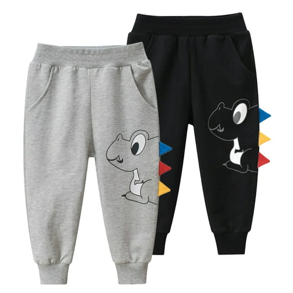 LYMAYTER Kids Toddler Boys Sweat Pants Spring Printed Casual Long Trousers for Baby Elastic Waist Jogger Pants 1-9 Years