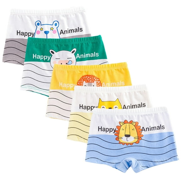 LYMAYTER Kids Toddler Boys Underwear 5 Pack for 2-18 Years Soft Breathable Boxer Jock Panties Four Seasons Cotton Boxer Briefs for Boys