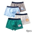 thumbnail image 1 of LYMAYTER Kids Toddler Boys Underwear Panties 4 PCS Youth Solid Soft Cotton Boxer Briefs for 2-16 Years Four Seasons Stretch Four Corners Shorts, 1 of 7