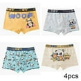 thumbnail image 1 of LYMAYTER Kids Toddler Boys Underwear Panties 4PCS Youth Cotton Stretch Boxer Briefs Cartoon Printed Four Corners Shorts for 2-18 Years, 1 of 9