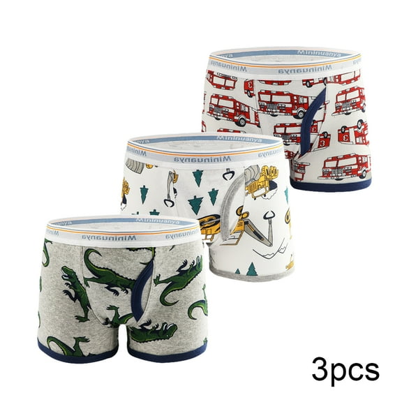 LYMAYTER Kids Toddler Boys Underwear Soft Panties 3PCS Baby Cotton Four Corners Shorts for 3-8 Years Boxer Briefs