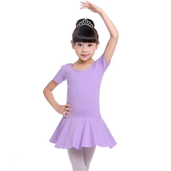 LYMAYTER Kids Toddler Girls Short Ballet Skirted Youth Leotards Dance Dresses for Ballerina Kids Girls Color Jumpsuit Ballet Skirt Practice Clothes
