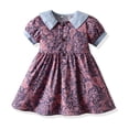 thumbnail image 1 of LYMAYTER Kids Toddler Girls Sweet Dresses for 3 Months - 4 Years Newborn Vintage Floral Bubble Sleeve Princess Dress Sundress, 1 of 9