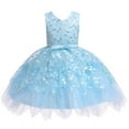 thumbnail image 1 of LYMAYTER Kids Toddler Girls Sweet Princess Dresses Baby Lace Embroidery Tutu Dress Girls Party Gown for 0 M-5 Years, 1 of 9