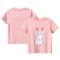 thumbnail image 1 of LYMAYTER Kids Toddler Short Sleeve T-Shirt for Girls 100% Organic Cotton Tee Shirts Summer Crew Neck Bunny Tees Shirts,Size 6-15Y, 1 of 10