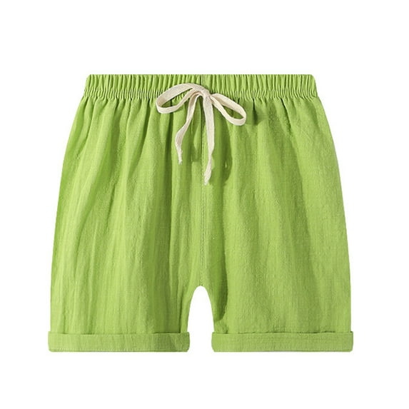 LYMAYTER Kids Toddler Shorts Boys Girls Sweat Pants Shorts Summer Fashion Solid Color Shorts Youth Tie up Beach Pants Shorts for 2-13Y