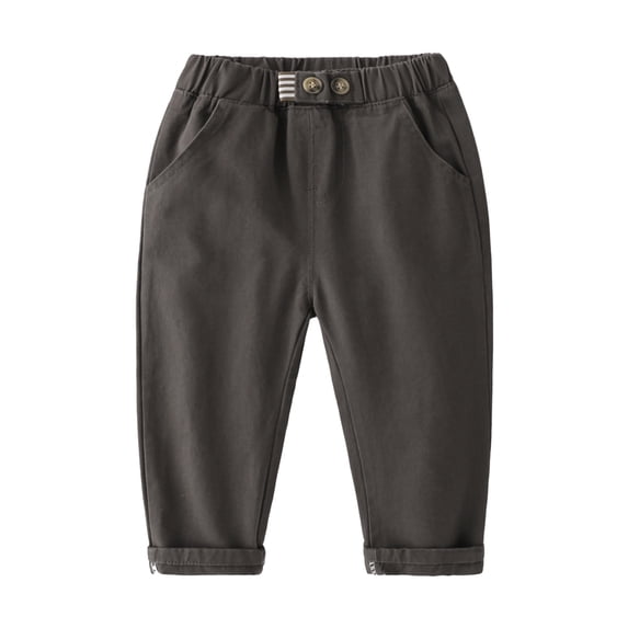 LYMAYTER Kids Unisex Cotton Pants Boys Girls Elastic Waist Trousers Toddler Solid Color Casual Pants for 1-8 Years