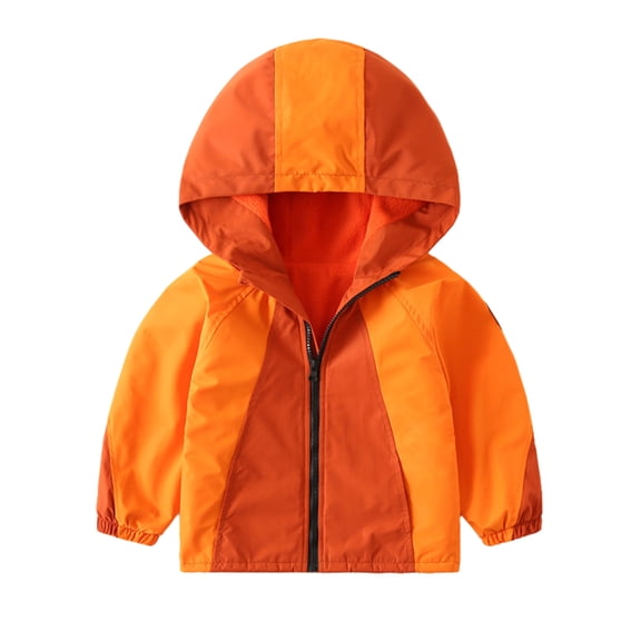 LYMAYTER Kids Unisex Fleece Jacket Boys Girls Hooded Waterproof Outerwear Toddler Long Sleeve Windproof Coat for 1-7 Years