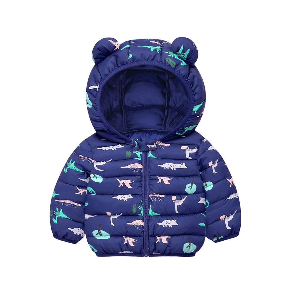 LYMAYTER Kids Unisex Short Jacket Baby down Cotton Print