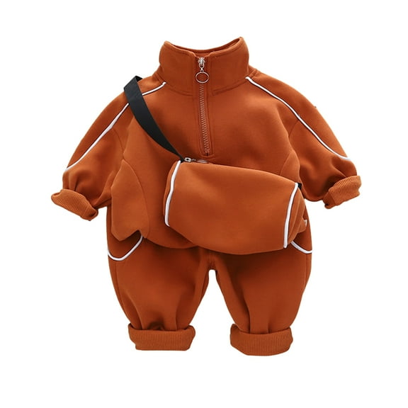 LYMAYTER Kids Unisex Tracksuit Outfit 2PCS Boys Girls Cotton Zipper Jacket Tops Spring Fall Sweat Pants Set for 1-5 Years