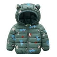 thumbnail image 1 of LYMAYTER Kids Unisex Warm Jacket Boys Girls Long Sleeves Fleece Outerwear Toddler Fall Winter Ear Hooded Coat for 1-7 Years, 1 of 9