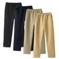 thumbnail image 1 of LYMAYTER Kids Unisex Warm Pants Youth Solid Color Fleece Trousers Toddler Thickened Leggings Pants for 3-14 Years, 1 of 9