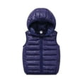 thumbnail image 1 of LYMAYTER Kids Unisex down Cotton Vest Boys Girls Hooded Thickened Warm Jacket Toddler Winter Sleeveless Waistcoat for 4-15 Years, 1 of 9