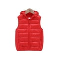 thumbnail image 1 of LYMAYTER Kids Unisex down Cotton Vest Boys Girls Hooded Thickened Warm Jacket Toddler Winter Sleeveless Waistcoat for 4-15 Years, 1 of 9