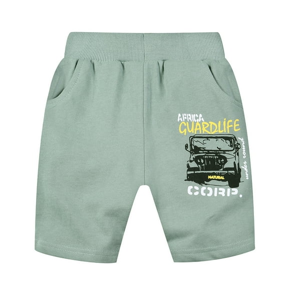 LYMAYTER Little Boys Cartoon Shorts Kids Soft Five Points Pants Toddler Casual Shorts for 1-9 Years