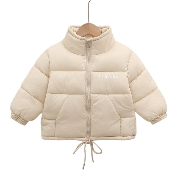 LYMAYTER Little Boys Girls Cotton Jacket for Kids Baby Solid Color Outerwear Toddler Long Sleeve Thickened Coat for 12 Months-10 Years