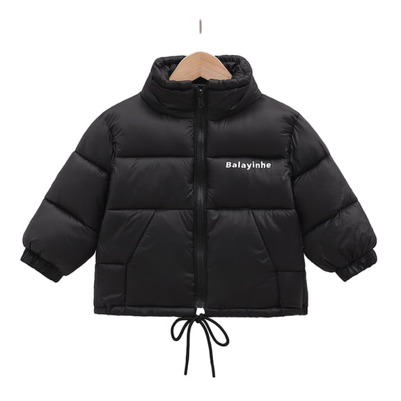 LYMAYTER Little Boys Girls Cotton Jacket for Kids Baby Solid Color Outerwear Toddler Long Sleeve Thickened Coat for 12 Months-10 Years