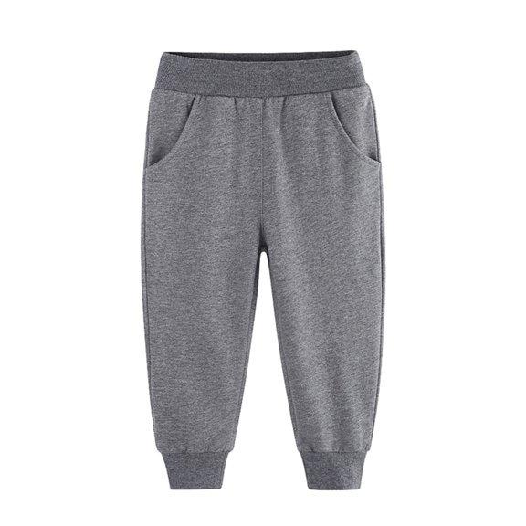 LYMAYTER Little Boys Girls Long Trousers for Kids Baby Solid Color Casual Pants for 1-9 Years Toddler Outdoor Jogging Sweat Pants