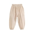 thumbnail image 1 of LYMAYTER Little Boys Girls Long Trousers for Kids Solid Color Elastic Waist Pants for 1-8 Years Toddler Outdoor Anti-Mosquito Sweat Pants, 1 of 9
