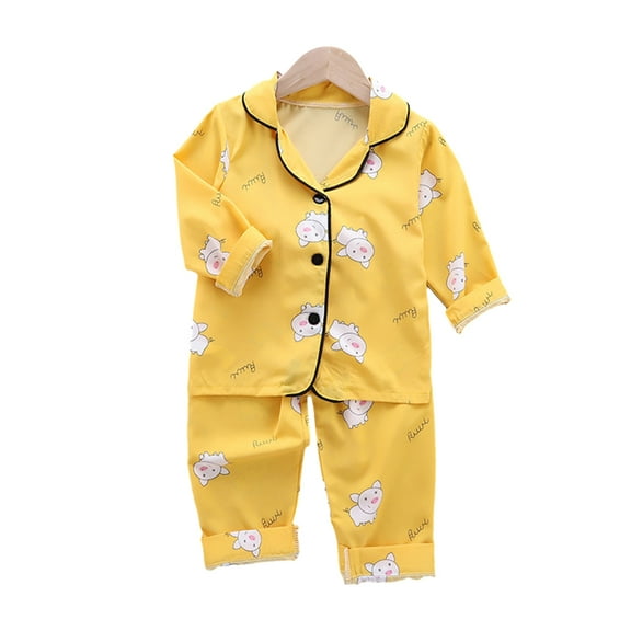 LYMAYTER Little Boys Girls Pajamas Set Summer V-Neck Short Sleeve Sleepwear Outfit 2PCS Set Kids Fashion Jammies Loungewear for 5-14 Years
