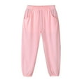 thumbnail image 1 of LYMAYTER Little Boys Long Trousers Kids Summer Solid Color Lantern Pants for 2-14 T Toddler Anti-Mosquito Casual Sweat Pants, 1 of 10