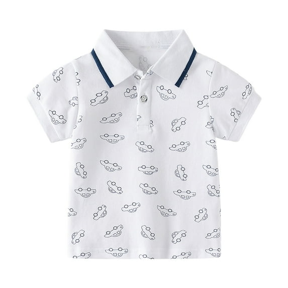 LYMAYTER Little Boys Summer T-Shirt for Kids Baby Short Sleeve Tees Toddler Printed Casual Tees Shirt for 2-10 Years