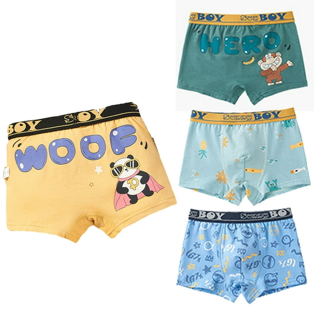 LYMAYTER Little Boys Underwear 4 Pack for Kids Toddler Cute Pattern