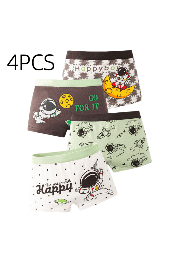 Little Boys Youth Cotton Briefs Soft Breathable Elastic Waist Comfort Fit Everyday Wear Underwear 4PCS