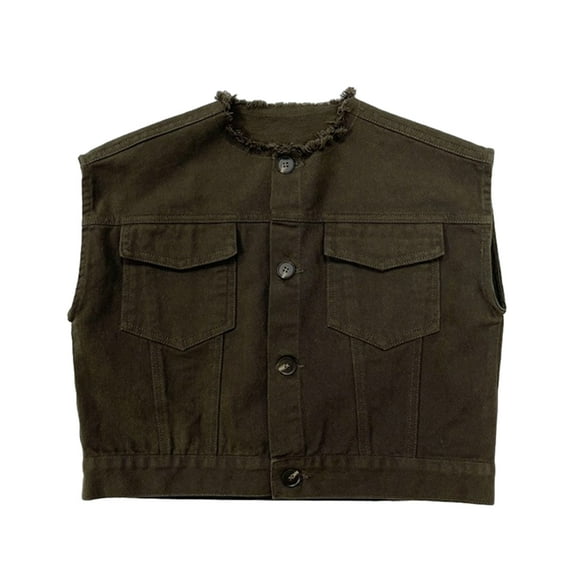 LYMAYTER Little Girls Boys Crewneck Vest for Kids Toddler Solid Color Cotton Waistcoat Fall Sleeveless Soft Jacket for 1-7 Years