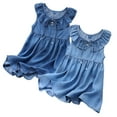 thumbnail image 1 of LYMAYTER Little Girls Denim Dresses for Kids Baby Sleeveless Princess Dress Toddler Summer Soft Casual Dress Sundress for 2-8 Years, 1 of 9